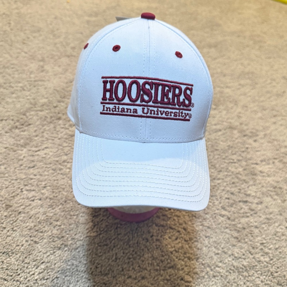 The Game Indiana University Hoosiers Hat Mens OSFM White NCAA Baseball Cap NWT